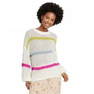Wild Fable Loose Knit Pullover Striped Sweater XS